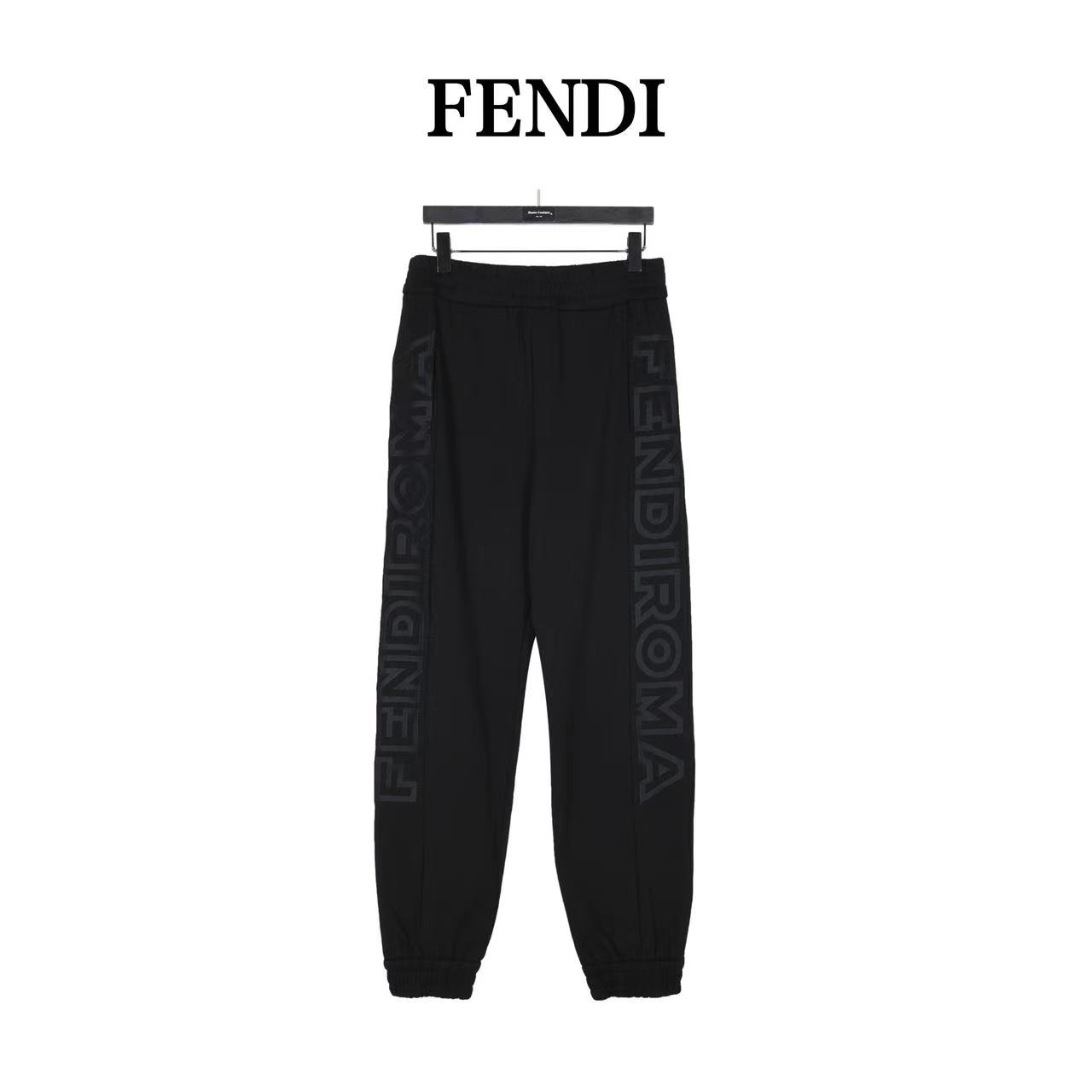 Fendi 23FW ROMA side logo embroidered trousers