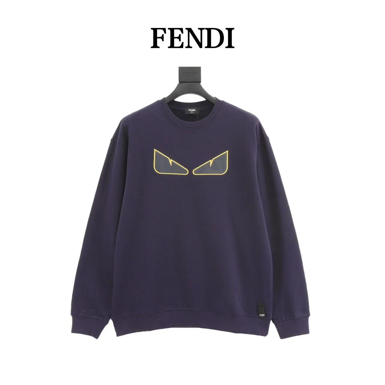 Fendi little monster rubber eyes round neck sweatshirt