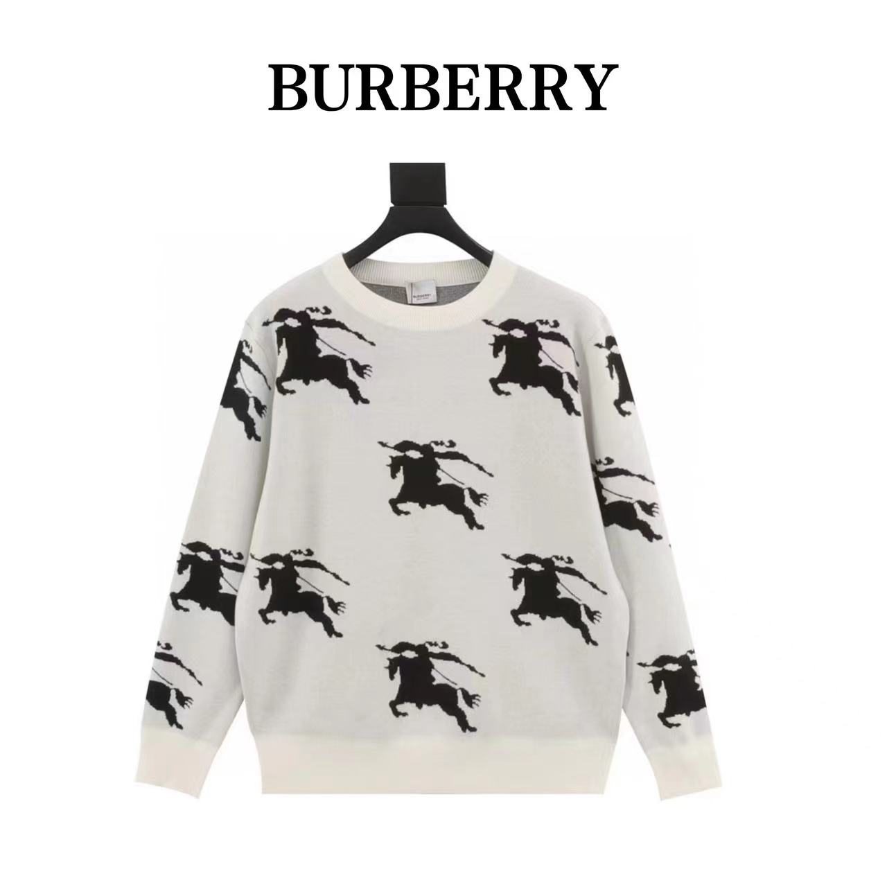 Burberry 23Fw war horse jacquard crew neck sweater