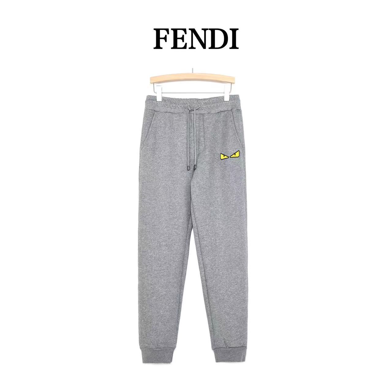 Fendi 22Fw toothbrush embroidered little monster plush trousers