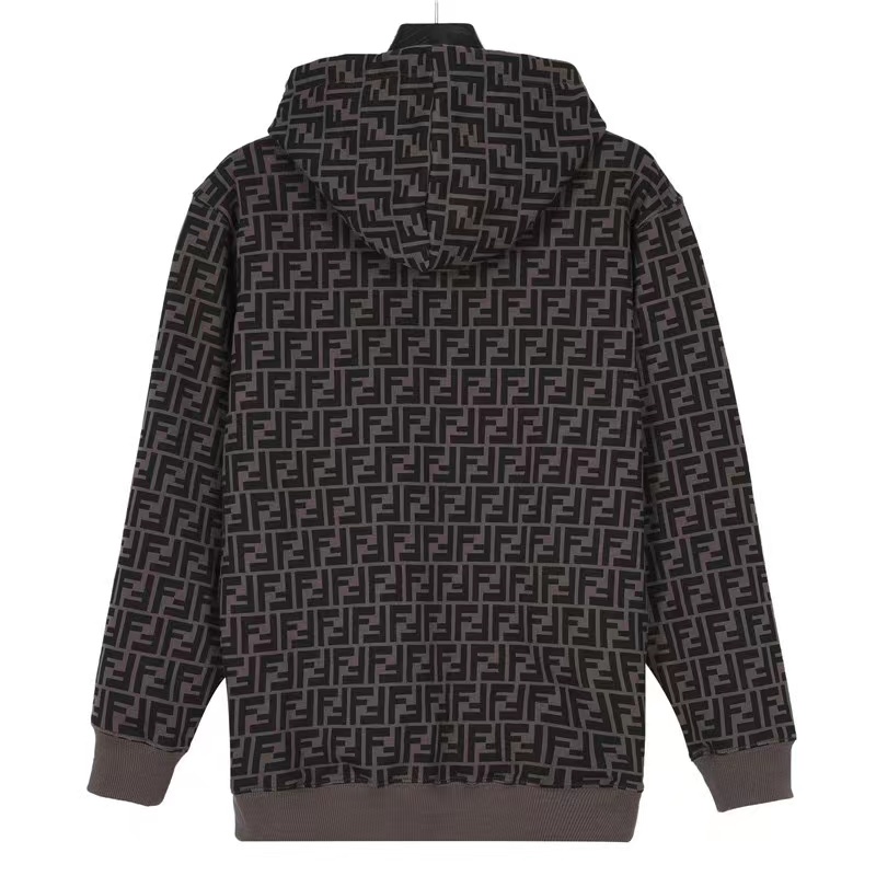 Fendi 23Fw Double F element all-over logo hooded sweatshirt