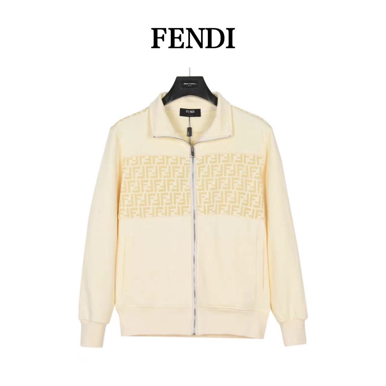 Fendi 23Fw double F presbyopic patchwork zipper jacket