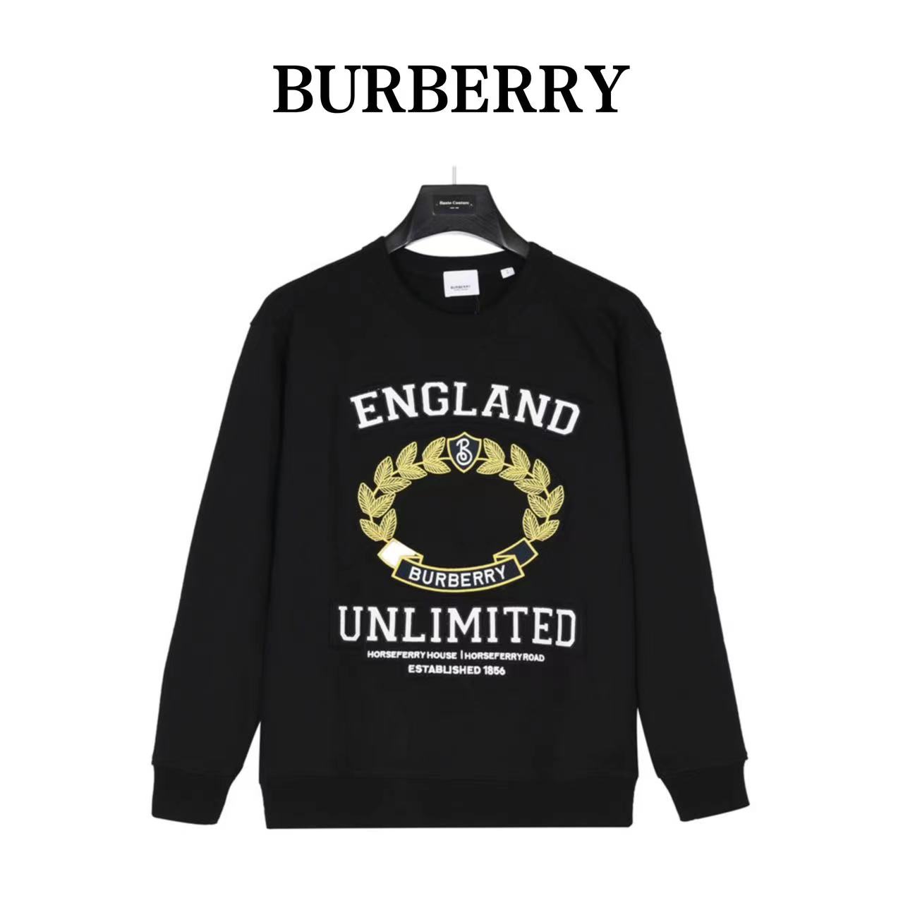 Burberry 23ss oak leaf embroidered crew neck sweatshirt