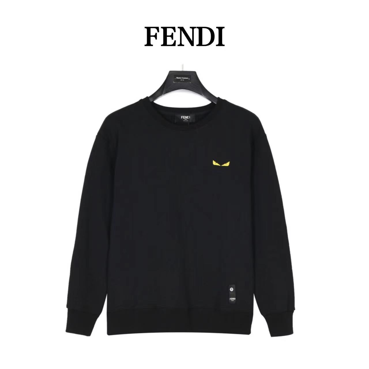 Fendi 23Fw little monster eyes embroidered crew neck sweatshirt