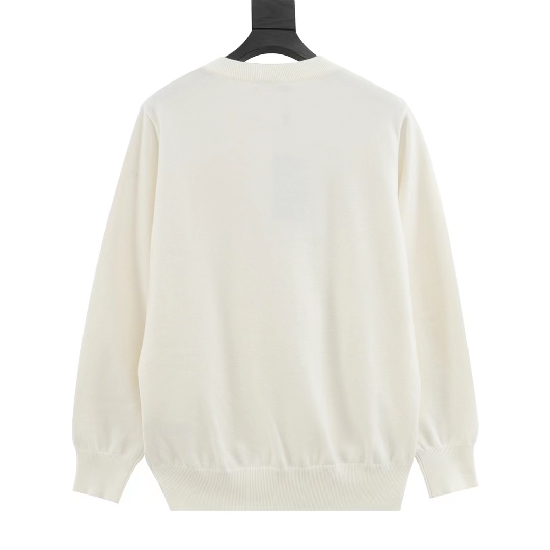 Fendi 23Fw embroidered monster eyes crew neck sweater