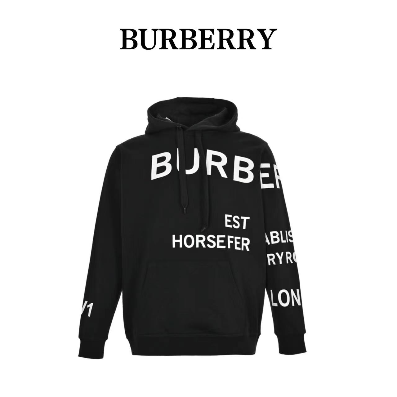 Burberry thick rubber letter print hooded sweatshirt
