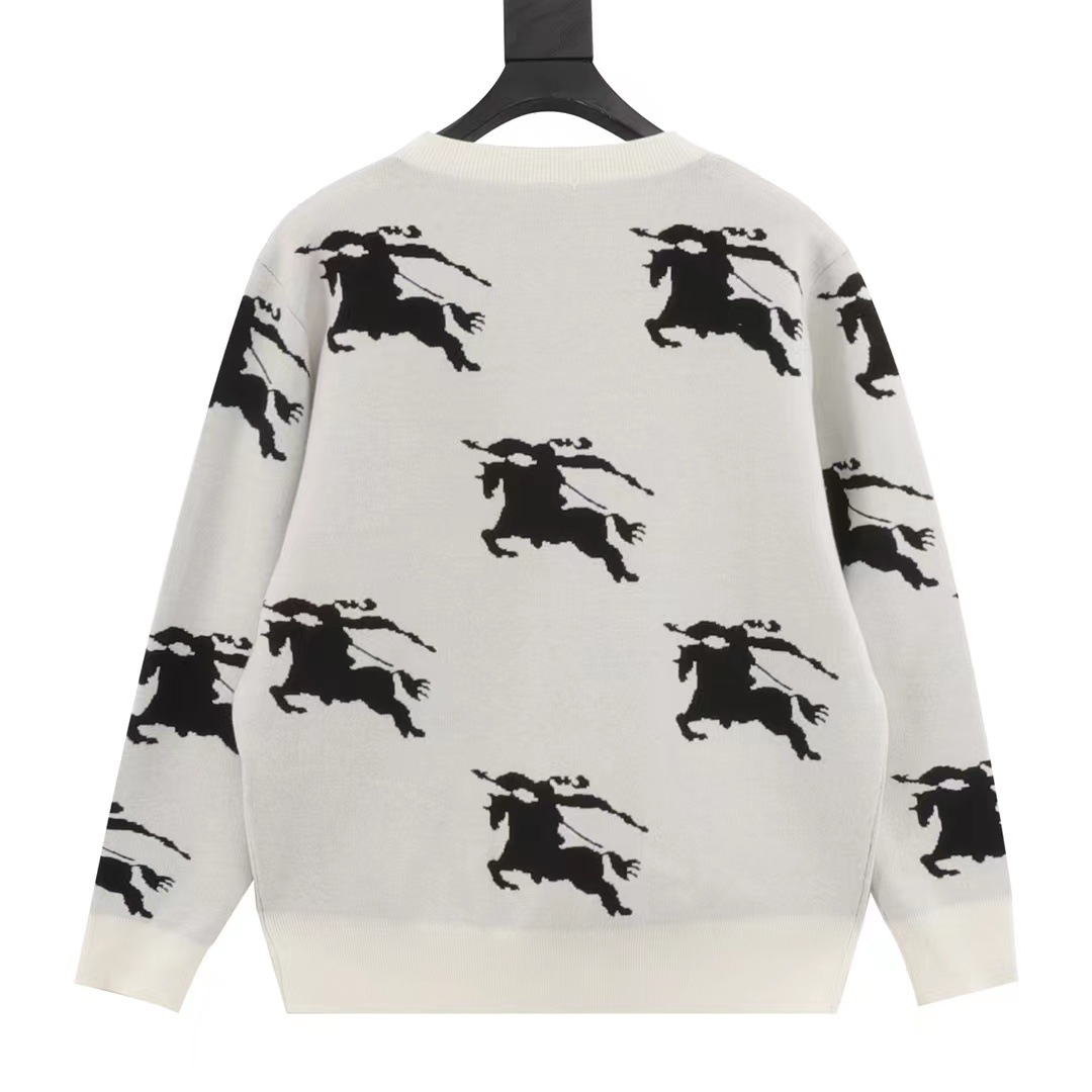 Burberry 23Fw war horse jacquard crew neck sweater