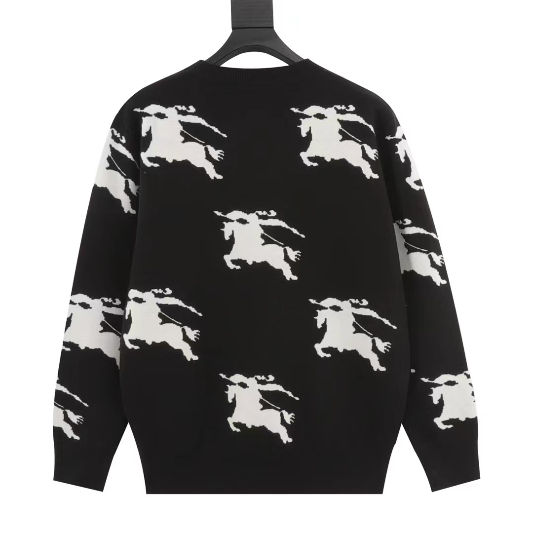 Burberry 23Fw war horse jacquard crew neck sweater