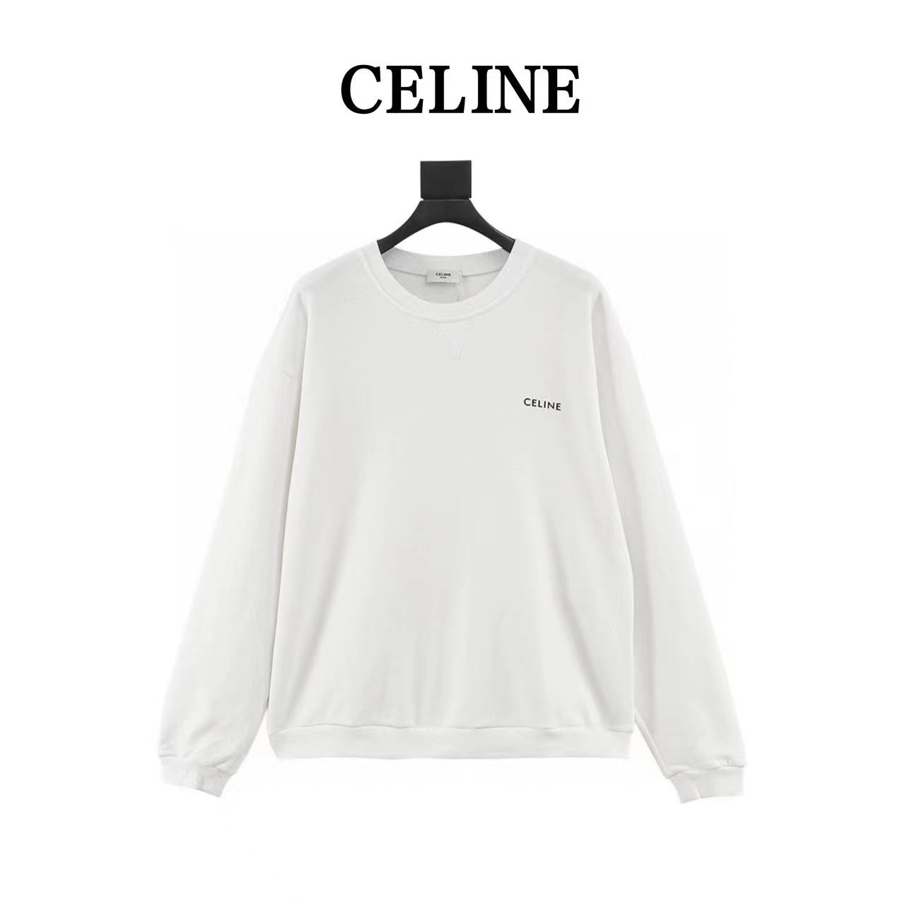 Celine small letter print crew neck sweatshirt