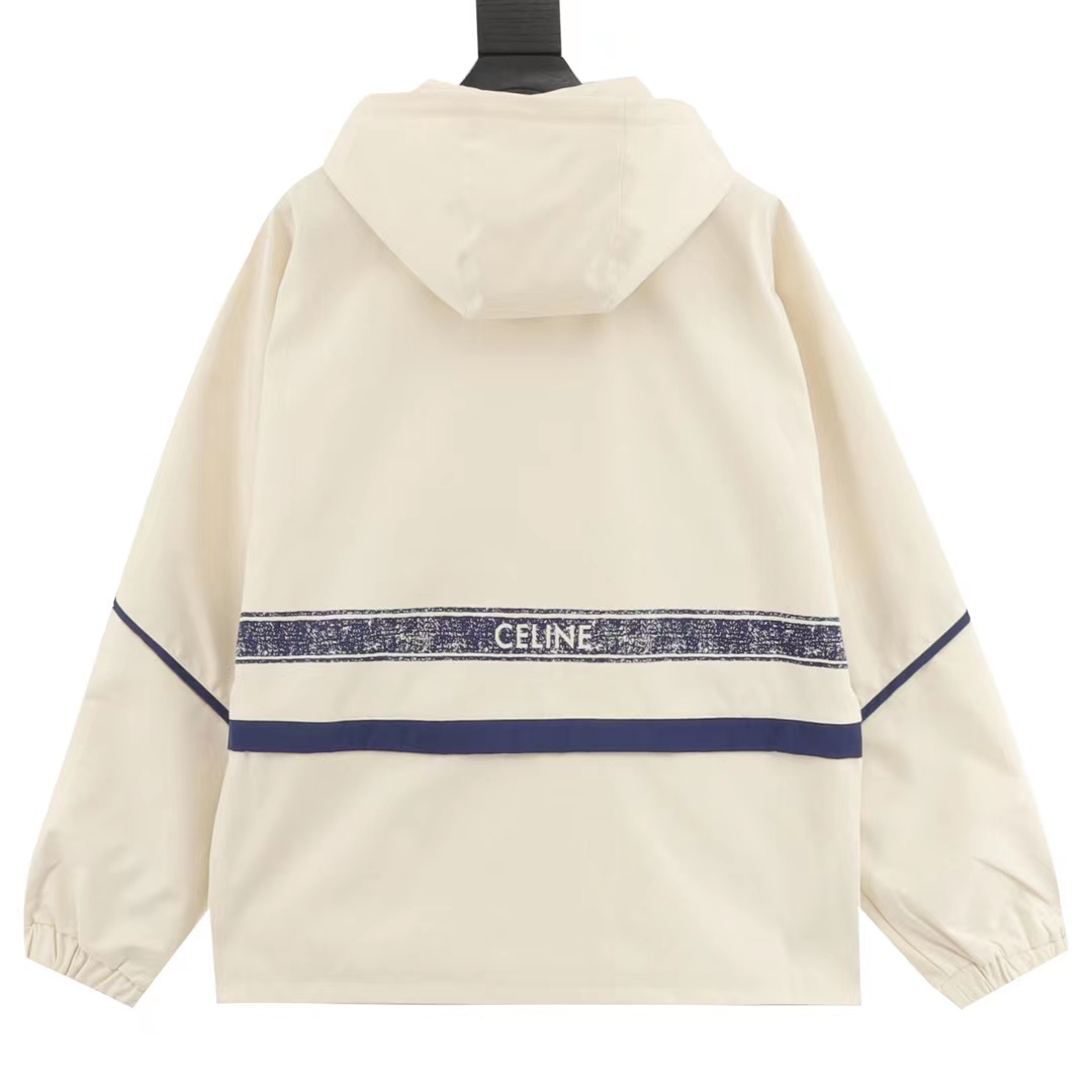 Celine embroidered slogan retro zipper windbreaker jacket