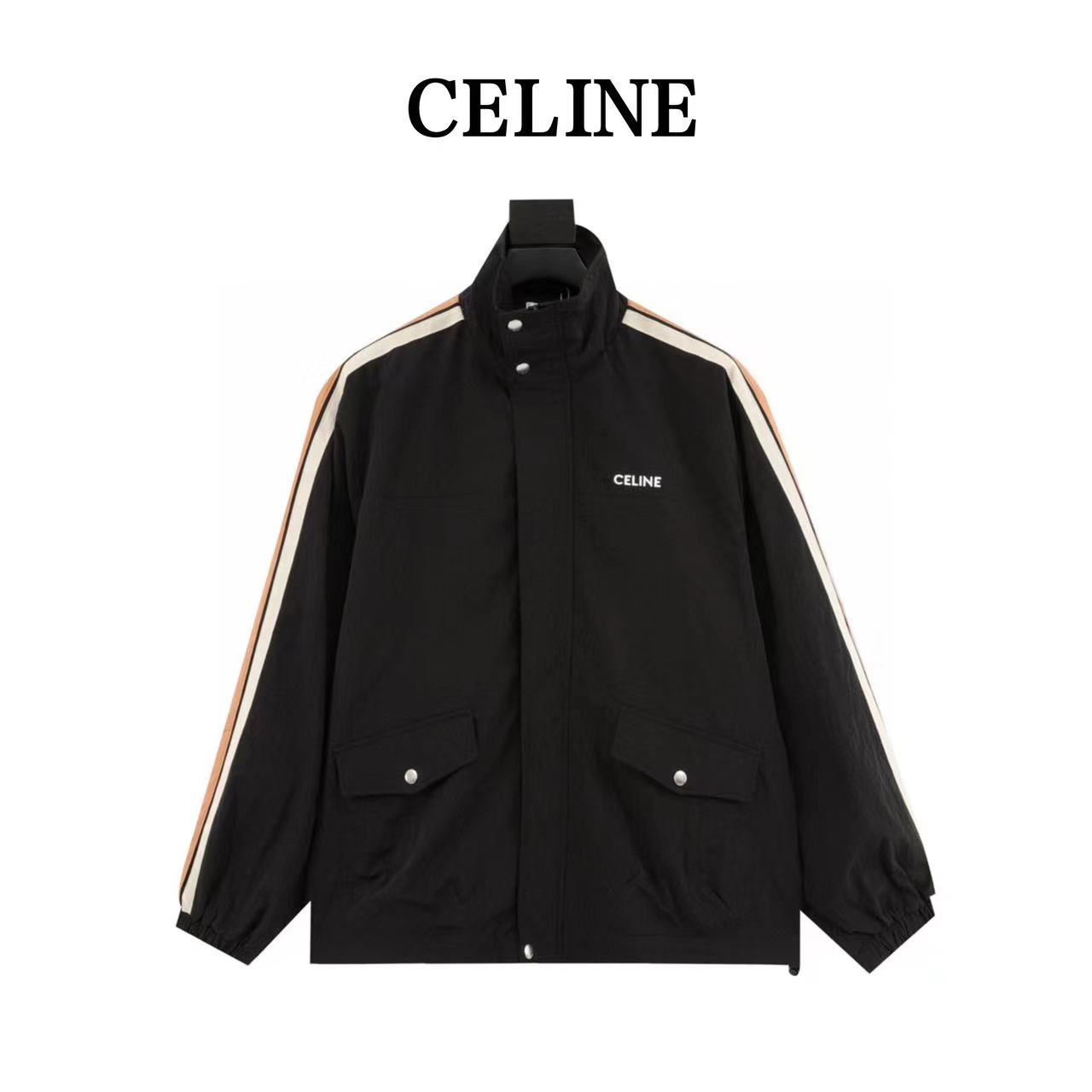 Celine woven zipped jacket with side webbing