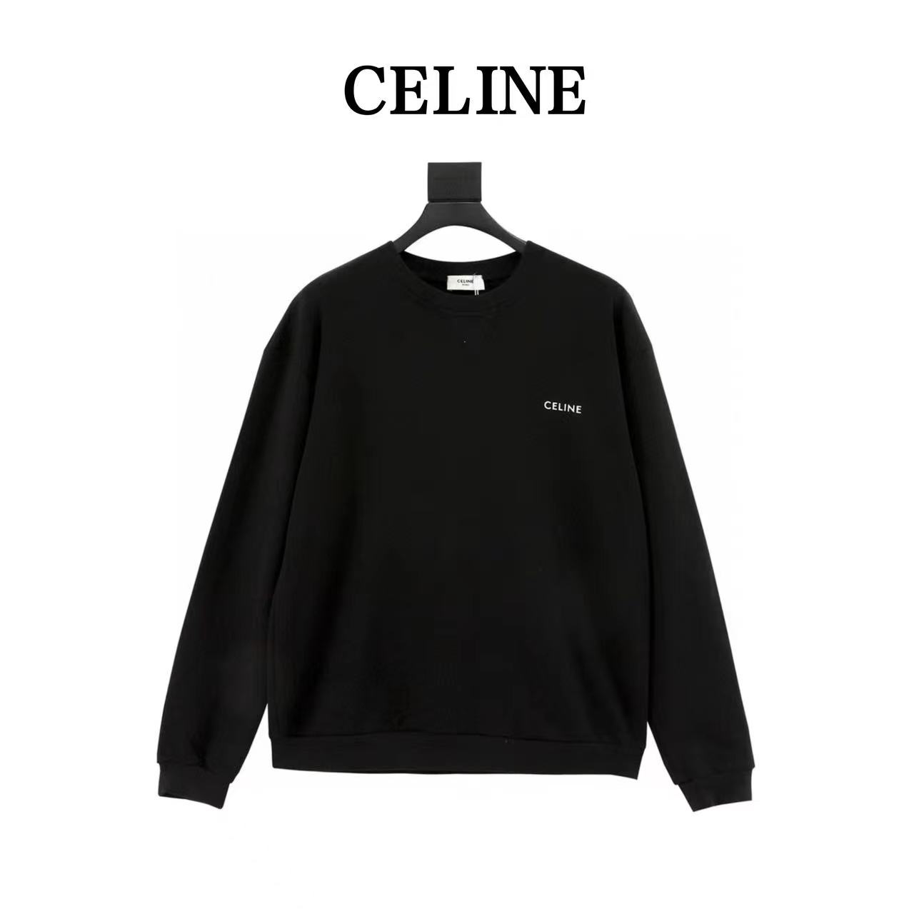 Celine small letter print crew neck sweatshirt