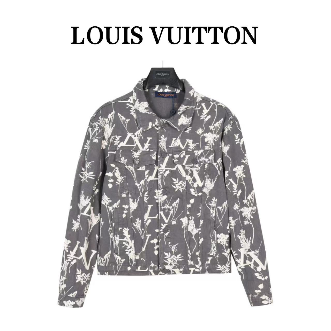 Louis Vuitton 23Fw floral lettered floral washed denim jacket