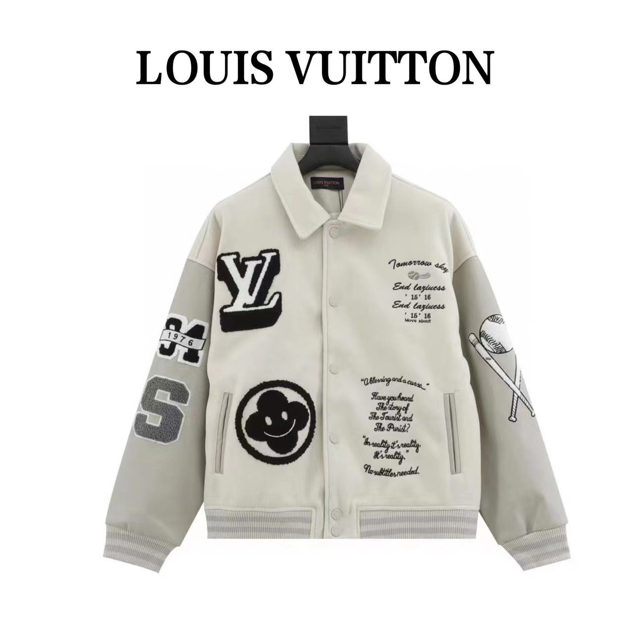Louis Vuitton multi-element terry embroidered baseball jacket