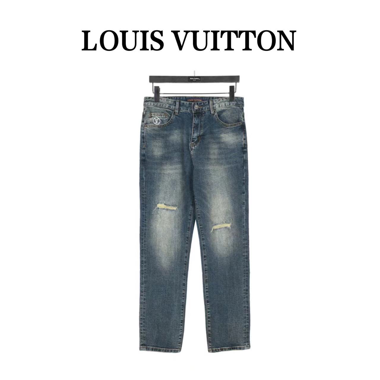 Louis Vuitton back checkerboard pocket jeans