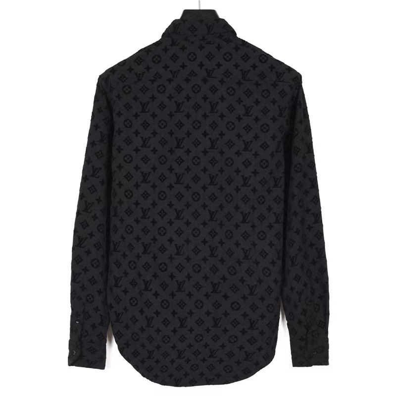 Louis Vuitton all-over flocked LOGO long-sleeved shirt