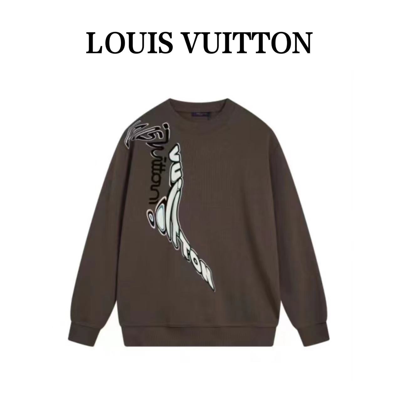 Louis Vuitton foam crew neck sweatshirt with graffiti letters