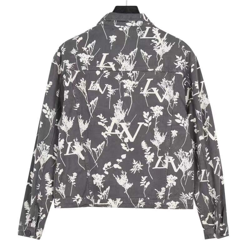 Louis Vuitton 23Fw floral lettered floral washed denim jacket