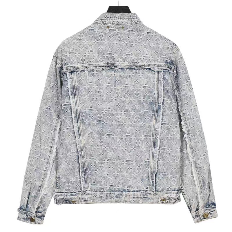 Louis Vuitton 23Fw presbyopic fringed washed denim jacket