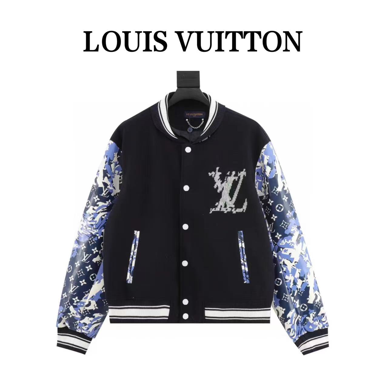 Louis Vuitton baseball jacket with presbyopic leather sleeves