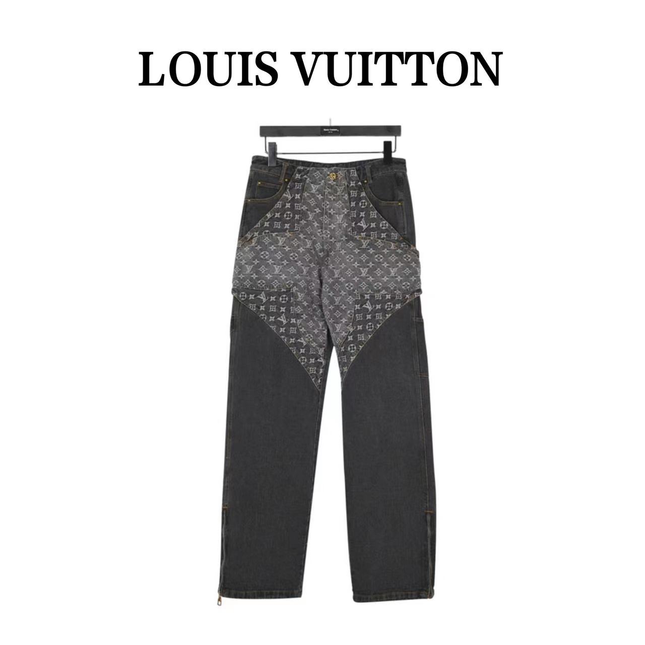 Louis Vuitton clover patchwork jeans