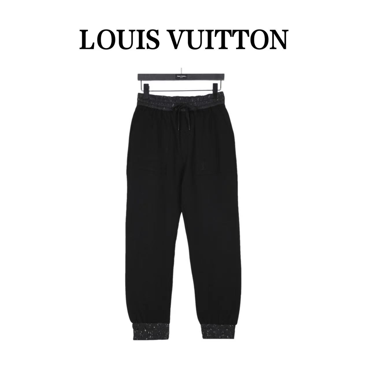 Louis Vuitton 23Fw catwalk style embroidered logo trousers
