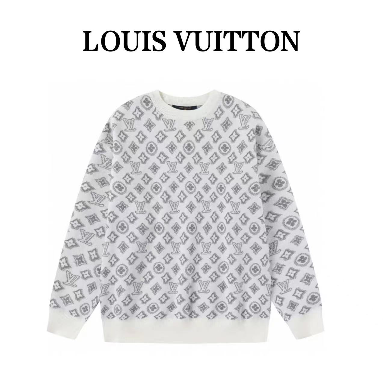 Louis Vuitton 23ss counter same style round neck wool sweater