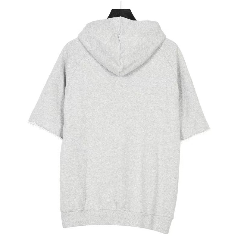 Celine 23Fw patch embroidered lettering half-sleeve hooded sweatshirt