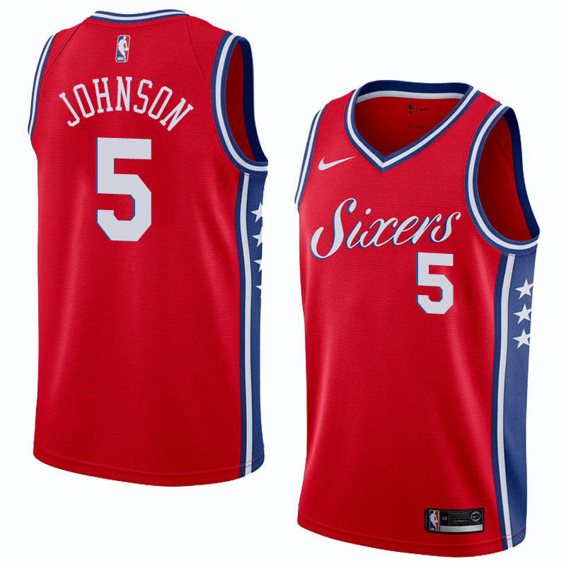 76ers Johnson No. 5 jersey