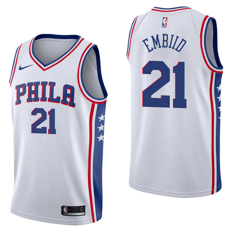 76ers Embiid No. 21 jersey