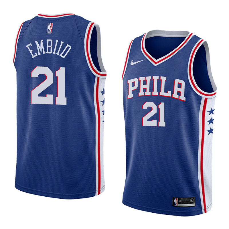 76ers Embiid No. 21 jersey
