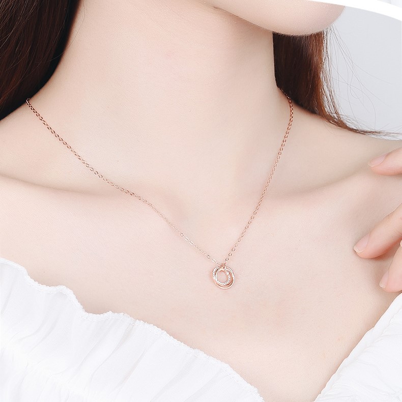 Forever Linked Circular Interlocking Necklace Aucary