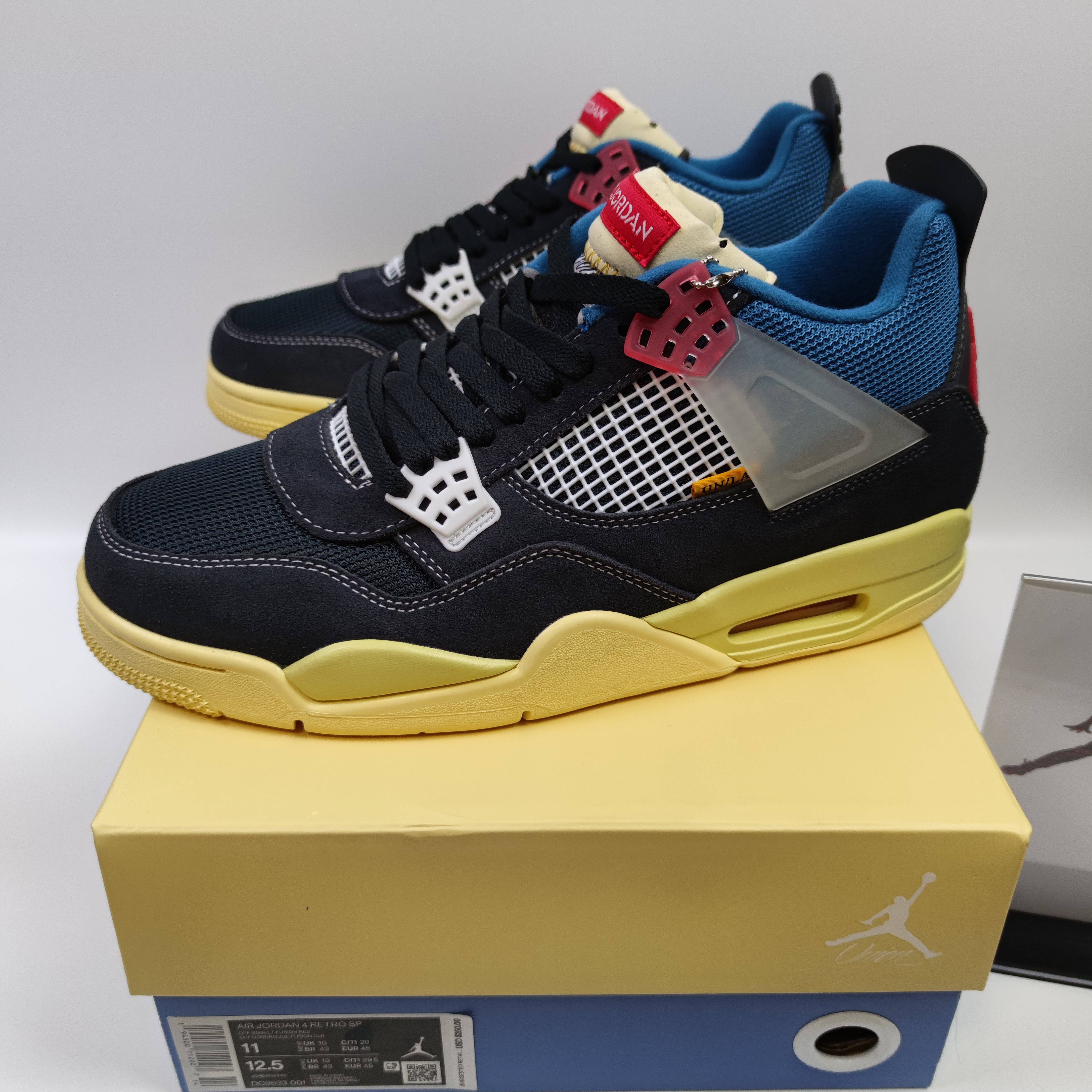 union la x air jordan 4 retro sp off noir black