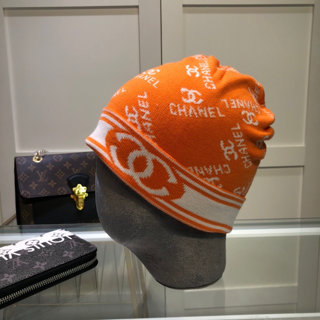 Chanel Beanie In Orange