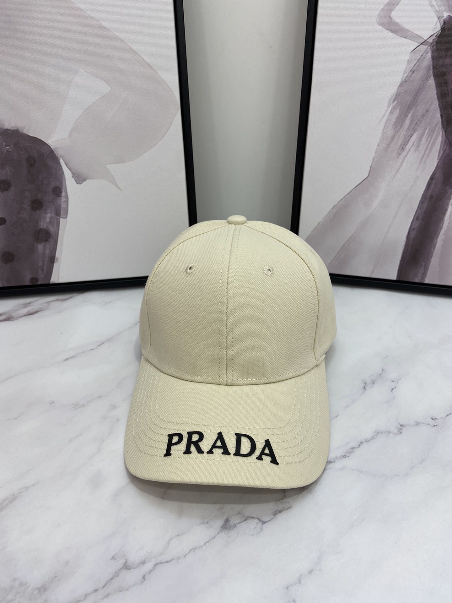 Prada Drill Baseball Cap Beige Prada Cap