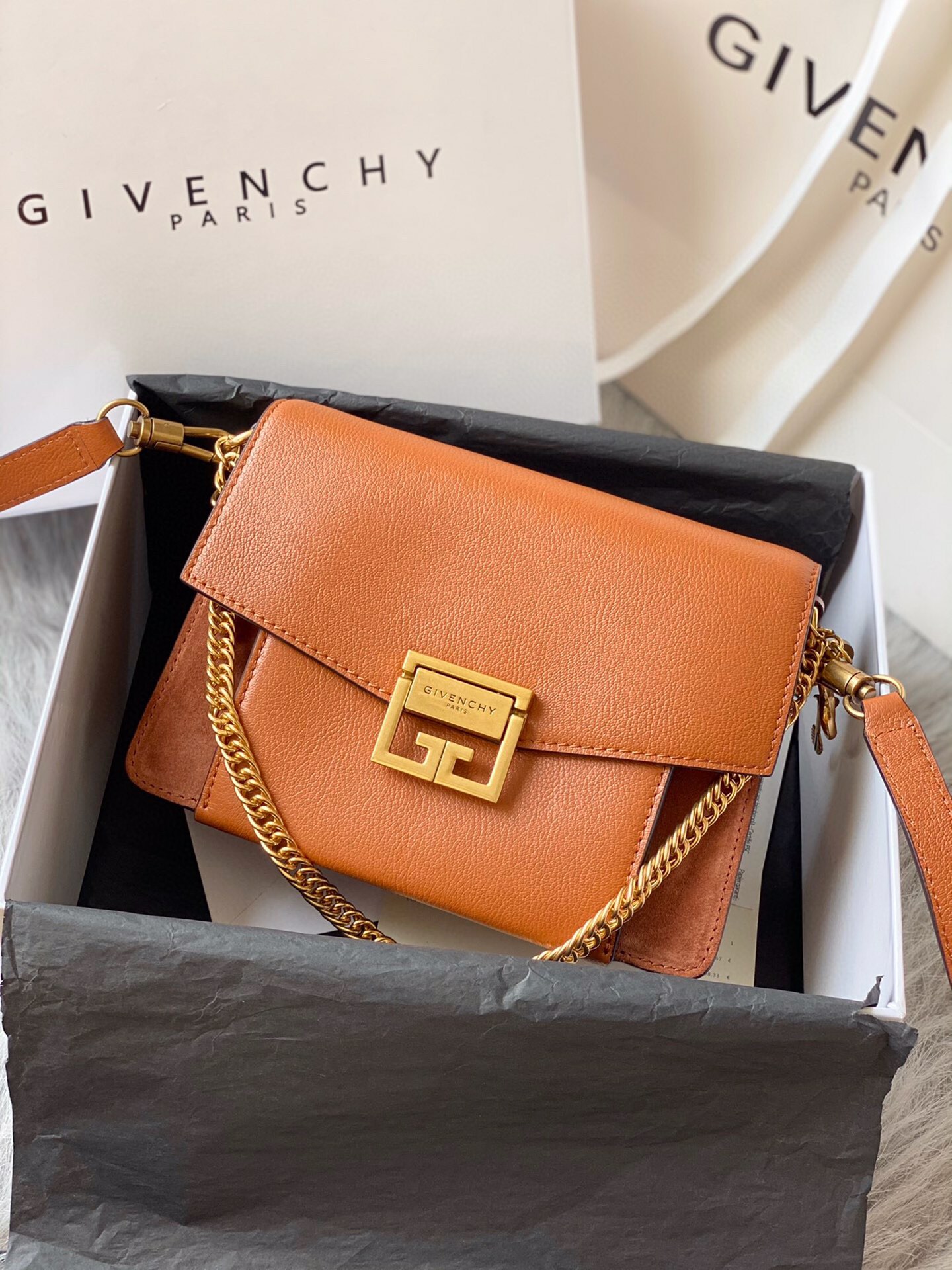 Givenchy GV3 Bag Caramel Brown For Women, Women's Handbags, Shoulder