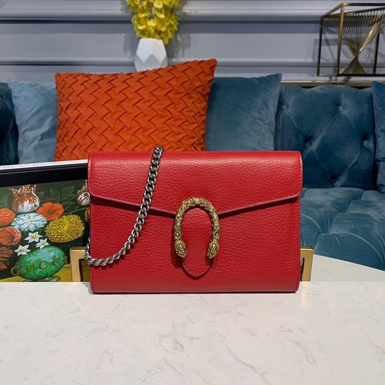 Gucci Dionysus Mini Chain Bag Hibiscus Red Metal-Free Tanned For Women ...