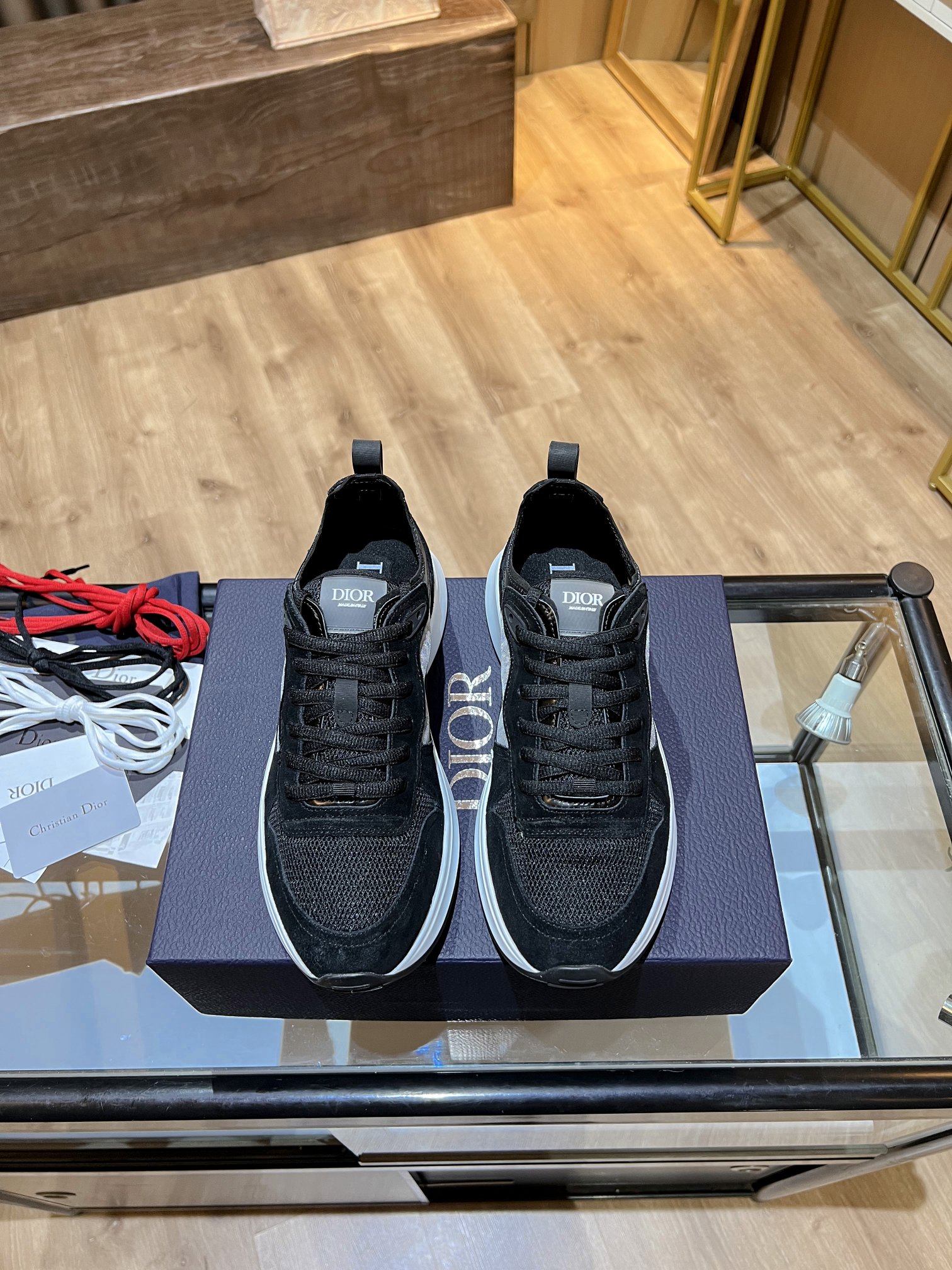 Christian Dior B25 Runner Sneaker Black For Men CD 3SN259ZJF_H968