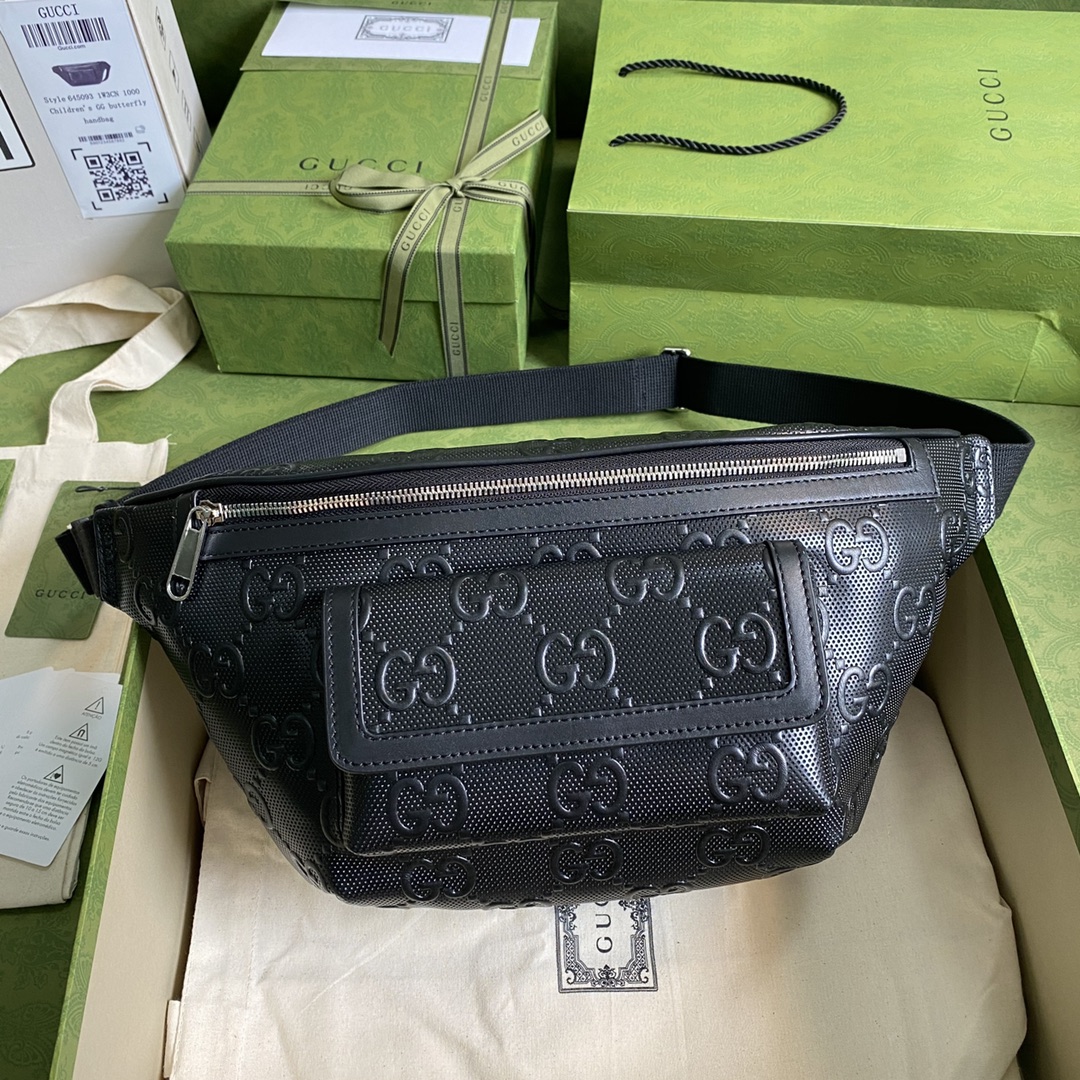 Gucci GG Embossed Belt Bag Black GG Embossed For Menu00a0 11in/28cm GG ...