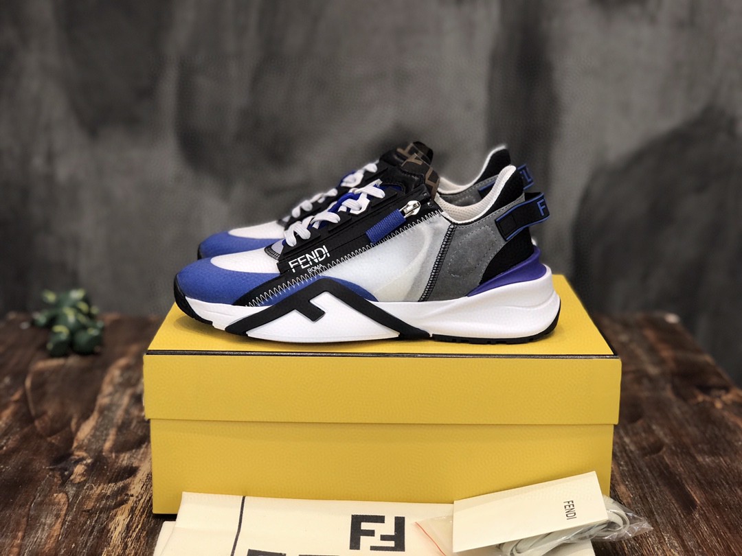 Fendi Flow Sneakers Blue For Men 7E1453