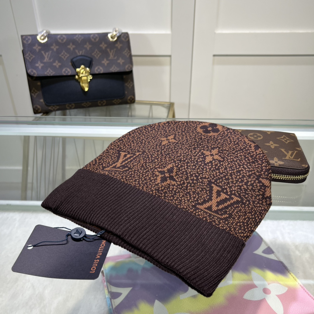 Louis Vuitton Beanie In Brown LV Headwear