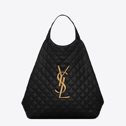 YSL Casual Style Lambskin Blended Fabrics A4 Plain Leather - Bag factory