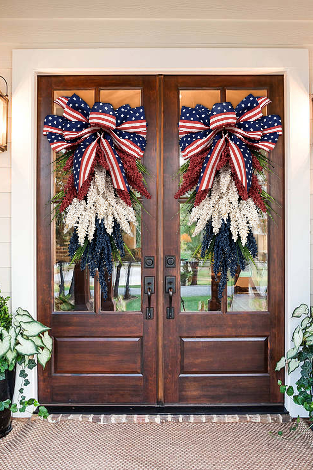 Pompotops 2023 New Patriotic wreath for Front Door, Fourth of Julys Wreath  And Veterans Day Decor, Memorial Day Presidential Election Day 