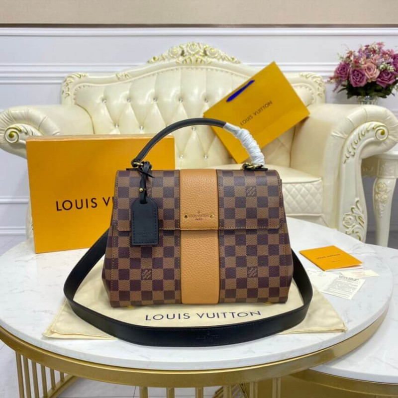 N64416 LV Louis Vuitton Damier Bond Street Bag Real Leather Handbag Maroon