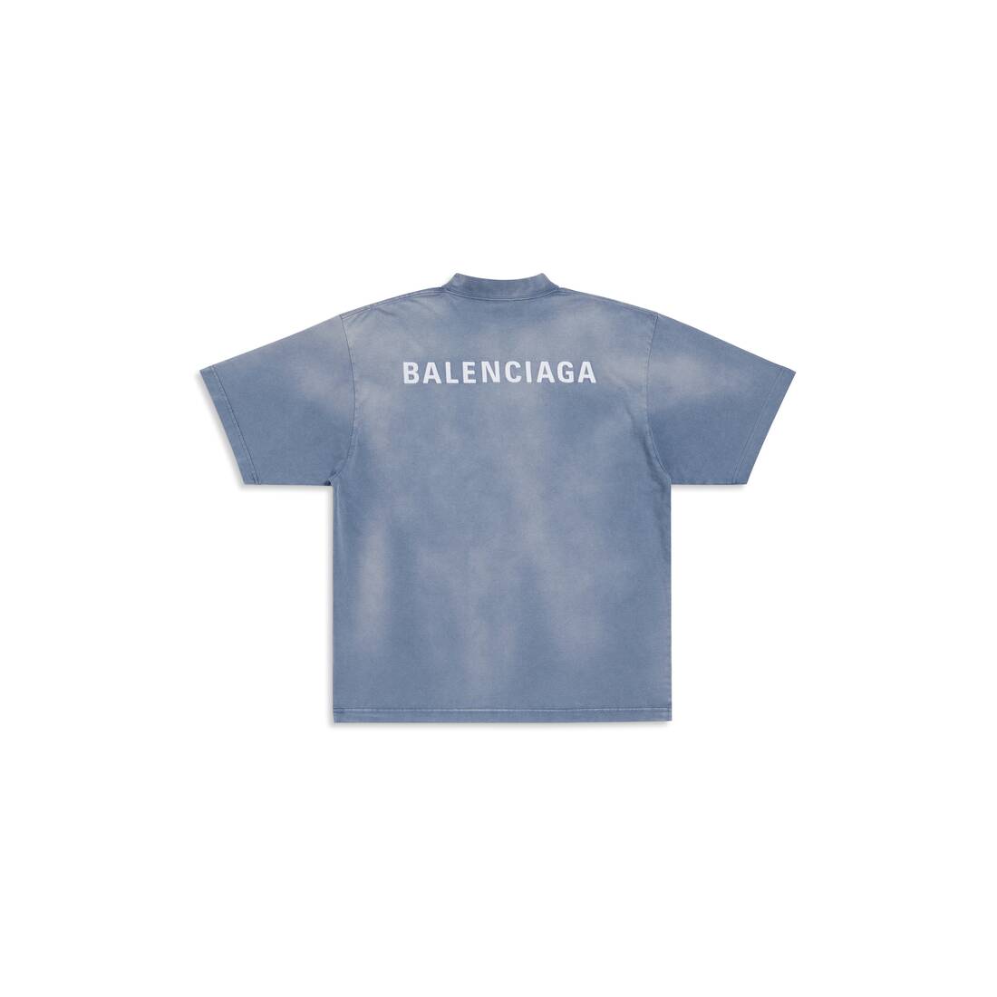 BALENCIAGA BACK T-SHIRT MEDIUM FIT IN BLUE/WHITE
