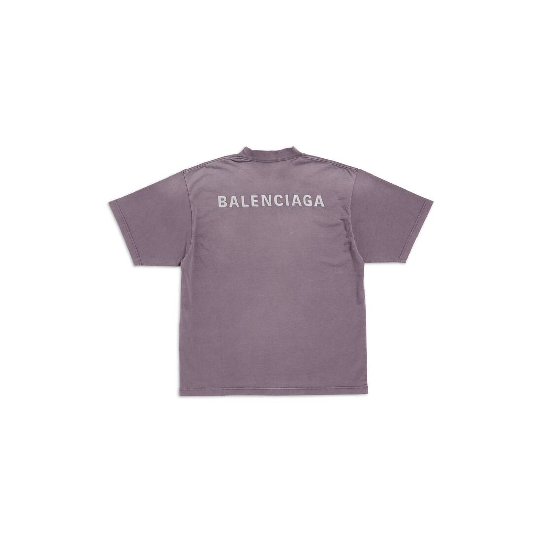 BALENCIAGA BACK T-SHIRT MEDIUM FIT IN PURPLE/GREY