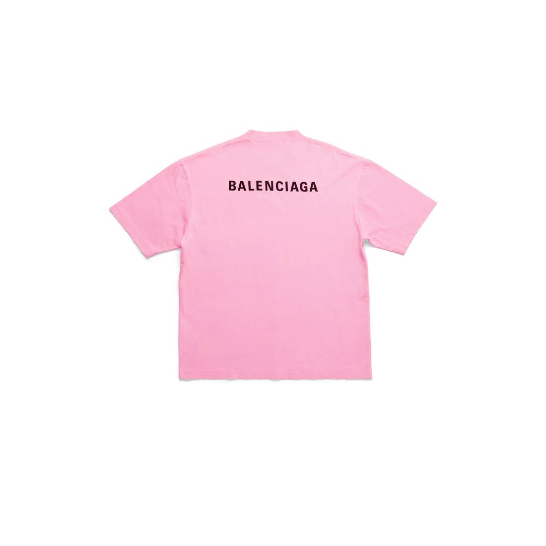 WOMEN'S BALENCIAGA BACK T-SHIRT MEDIUM FIT IN FLUO PINK