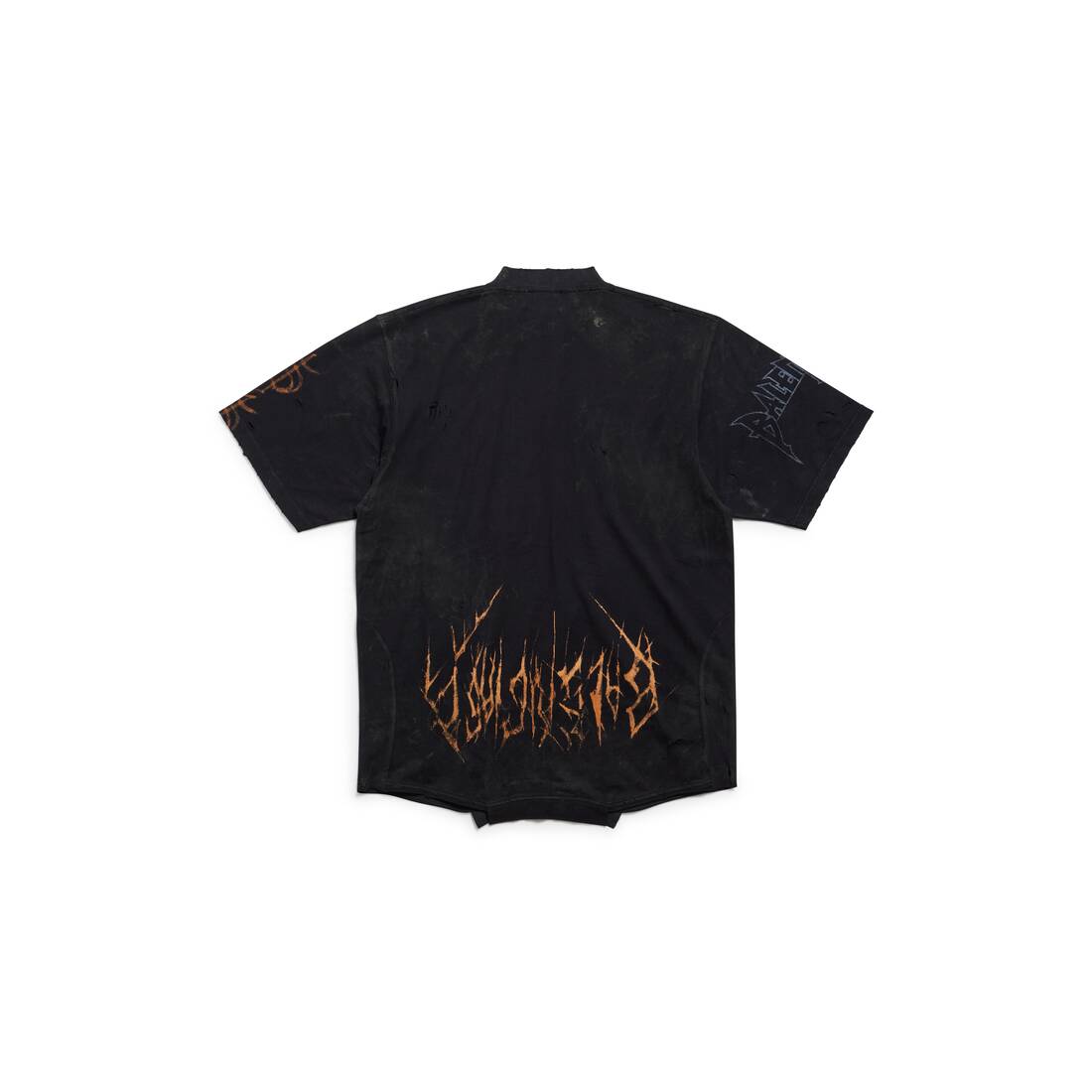 PARIS MOON UPSIDE DOWN T-SHIRT OVERSIZED IN BLACK FADED