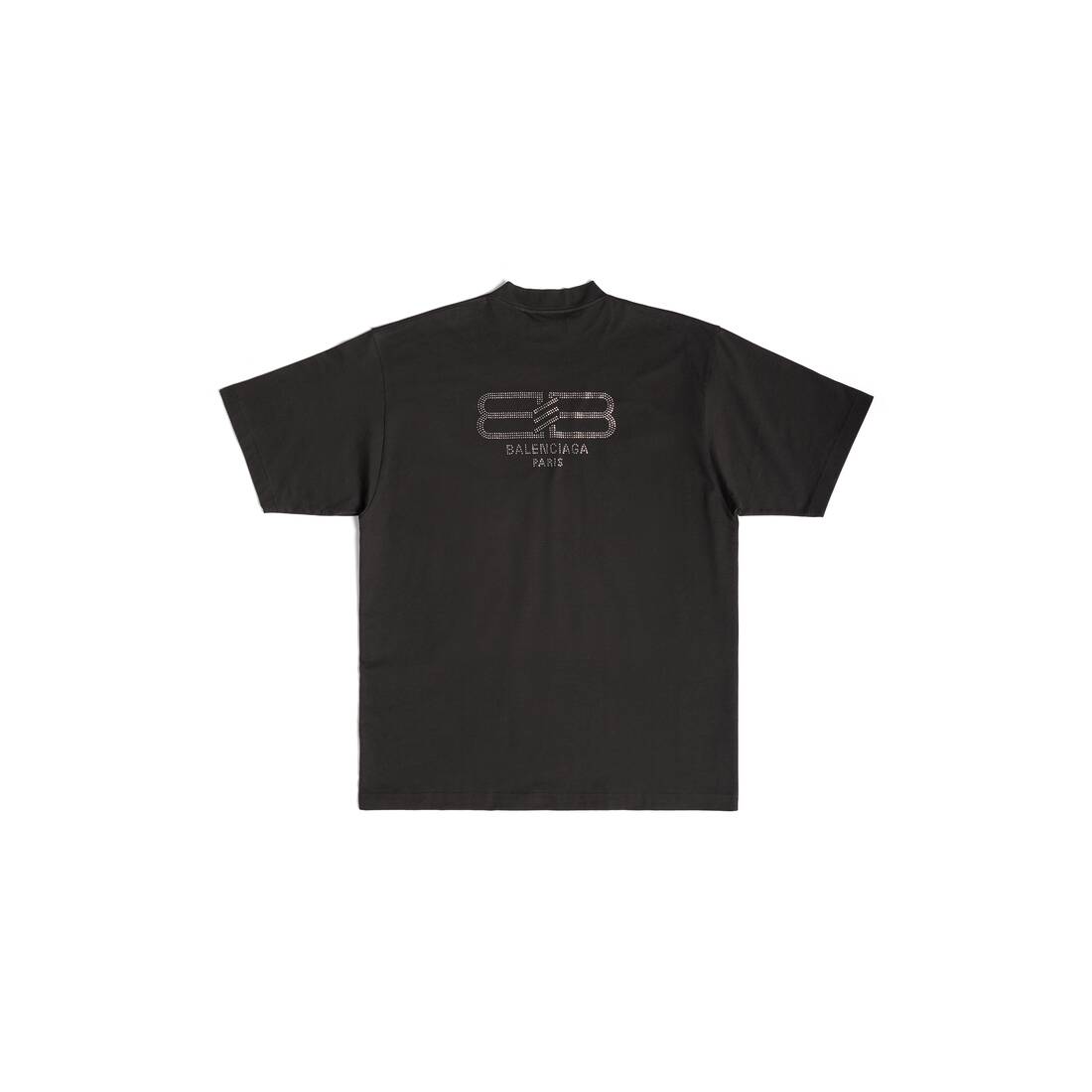 BB PARIS STRASS T-SHIRT MEDIUM FIT IN BLACK FADED
