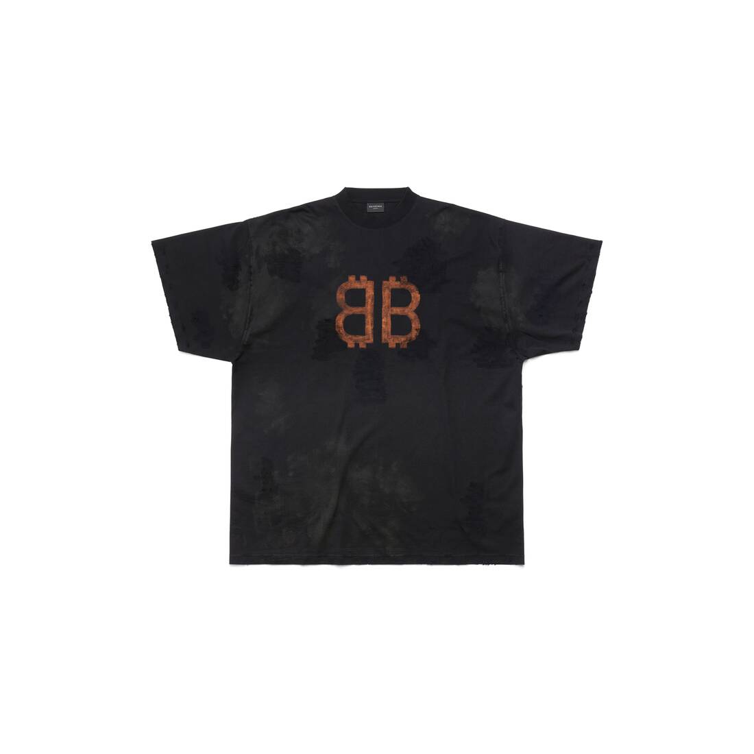CRYPTO T-SHIRT OVERSIZED IN BLACK FADED